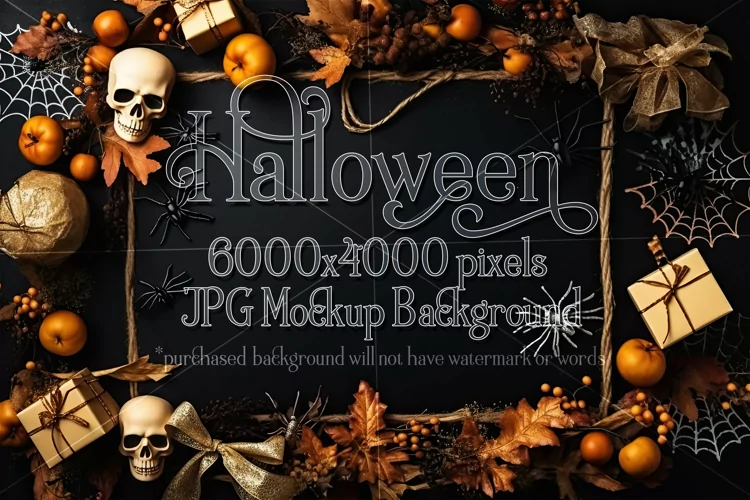 Halloween Mockup, 6000x4000 Halloween Top View Table, d4