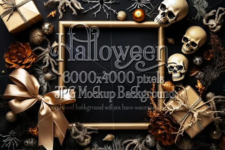 Halloween Mockup, 6000x4000 Halloween Top View Table, d8
