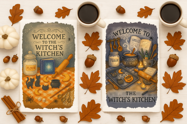 Halloween Kitchen Towel,Witch Kitchen Towel