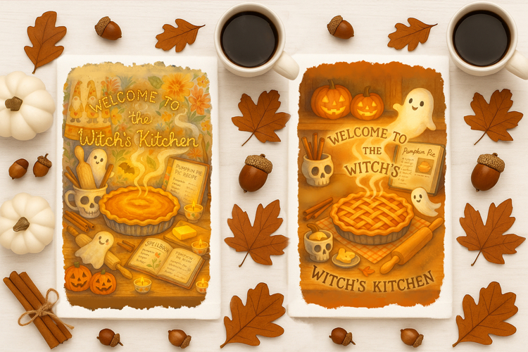 Halloween Kitchen Towel,Witch Kitchen Towel
