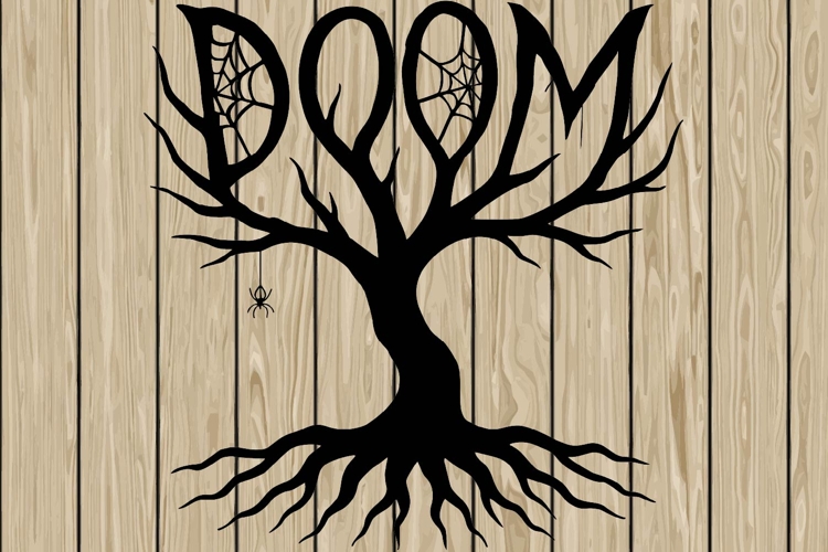 Halloween tree stencil silhouette SVG