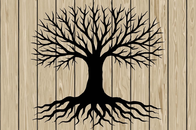 Halloween tree stencil silhouette SVG