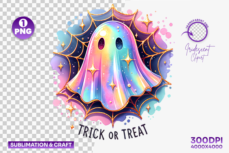 Halloween Trick or Treat Pastel Ghost Clipart PNG Design