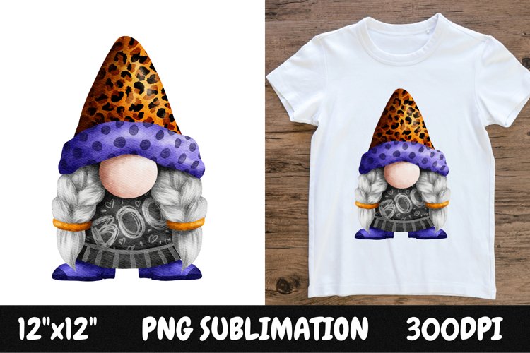 Halloween Sublimation Design with Gnome | Halloween PNG