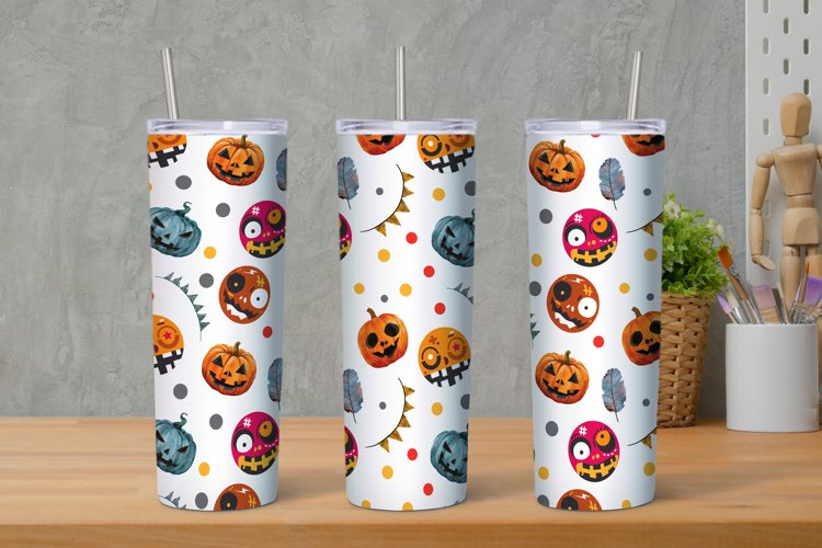Halloween Pumpkin Tumbler, 20oz Skinny Tumbler, Tumbler PNG