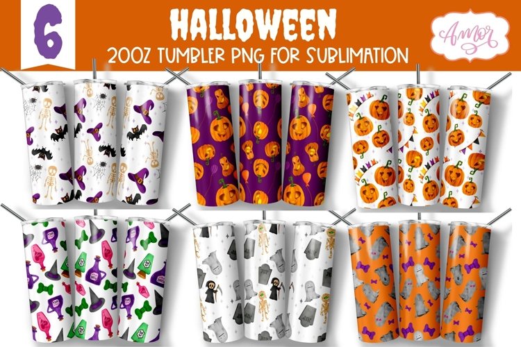 BUNDLE Halloween tumbler wrap PNG for sublimation