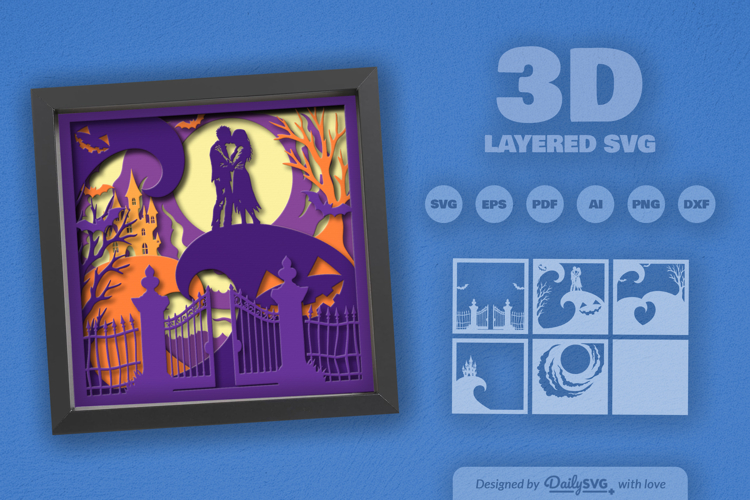 Halloween Undead Couple Layered SVG