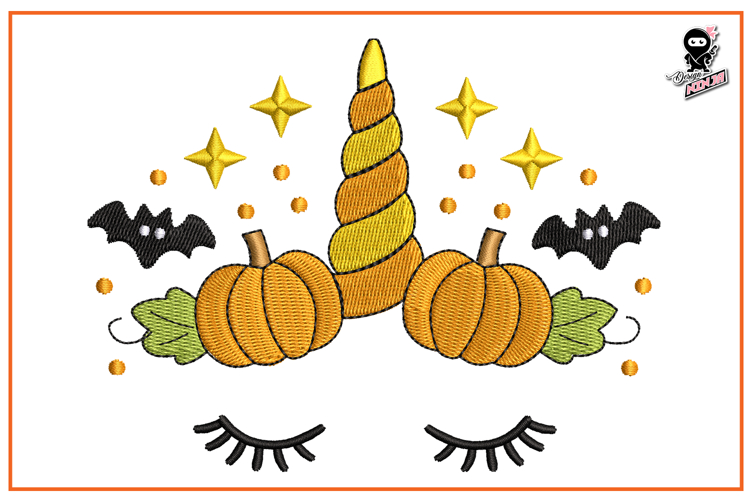 Halloween Unicorn Face | Baby Machine Embroidery Design