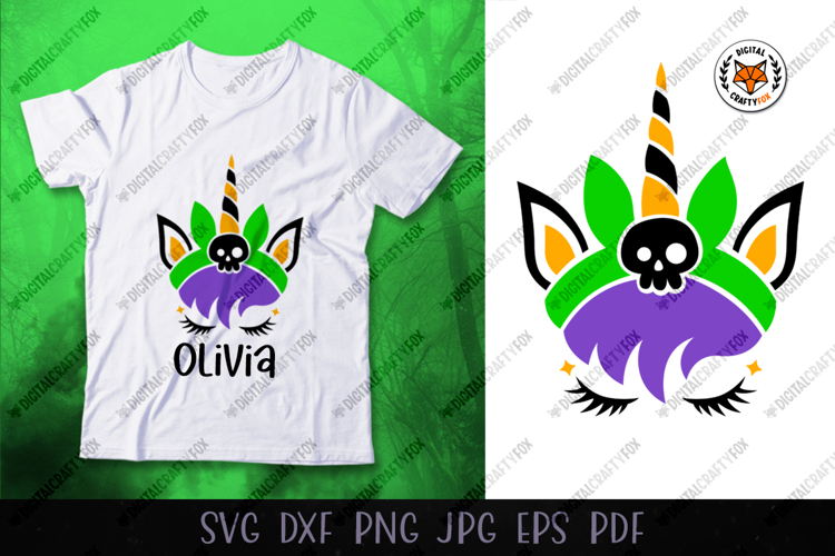 Halloween Unicorn Face SVG, Cute Unicorn Face Cut File