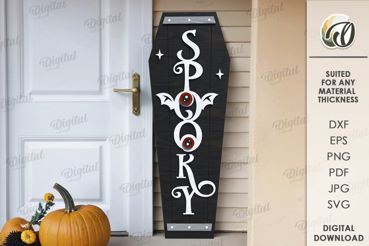 Halloween Vertical Door Sign Laser Cut. Halloween Sign SVG