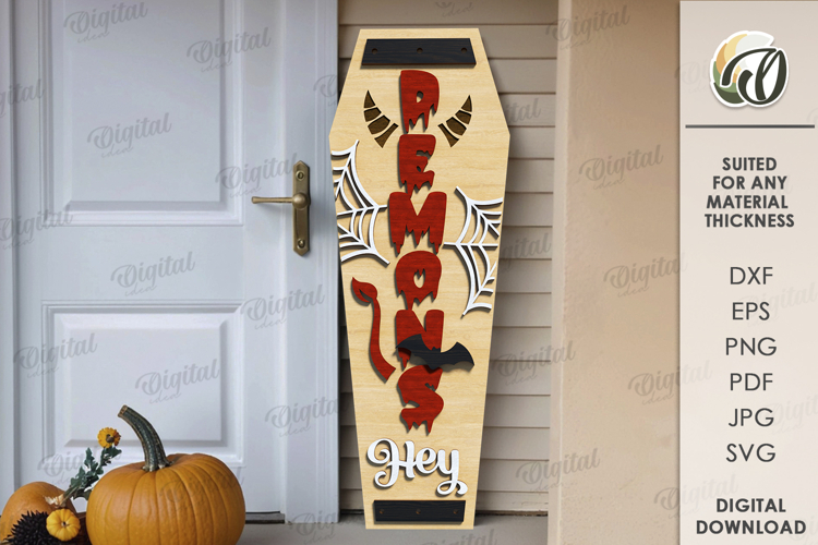 Halloween Vertical Door Sign Laser Cut. Halloween Sign SVG