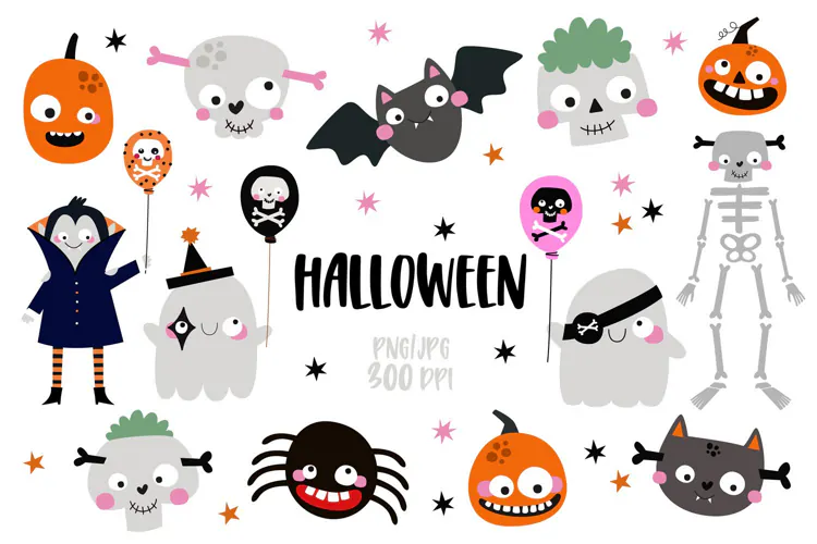 Cute Halloween Clipart PNG JPG
