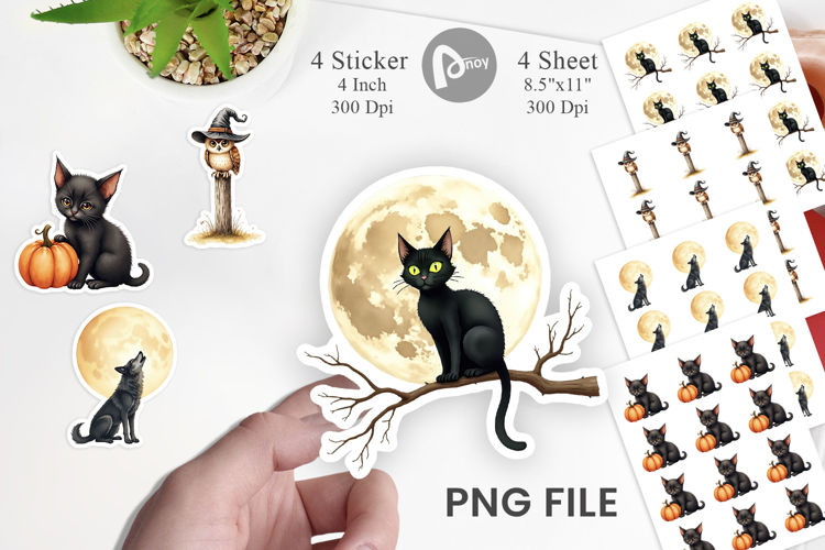 Halloween Vintage Animals Sticker