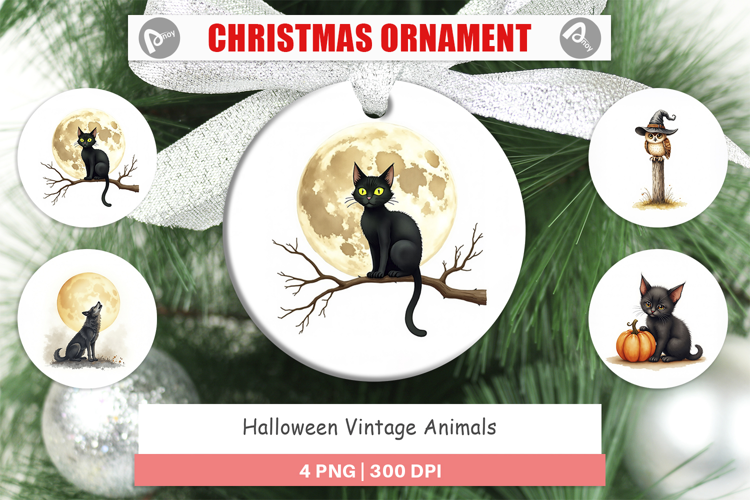 Halloween Vintage Animals Ornament