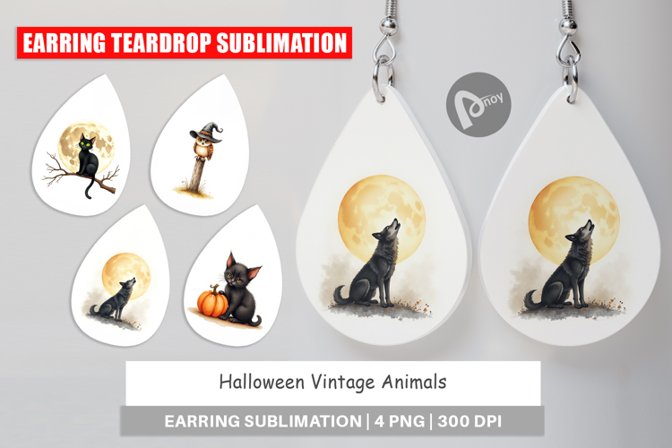 Halloween Vintage Animals Earring