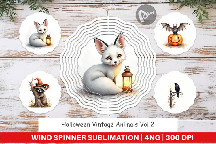 Halloween Vintage Animals Wind Spinner