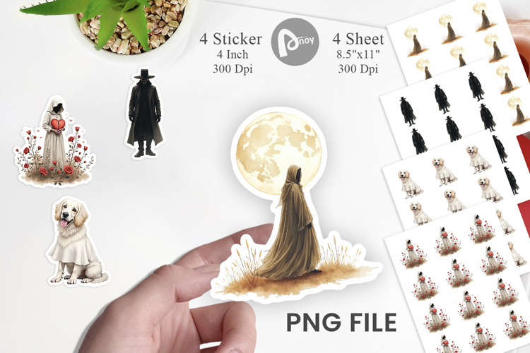 Halloween Vintage Ghosts Sticker