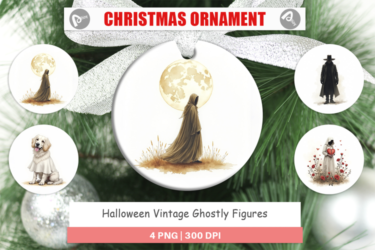 Halloween Vintage Ghosts Ornament