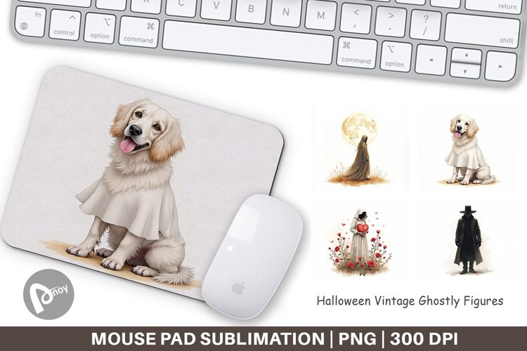 Halloween Vintage Ghosts Mouse Pad