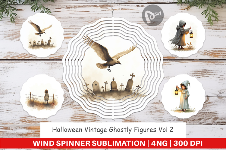 Halloween Vintage Ghosts Wind Spinner