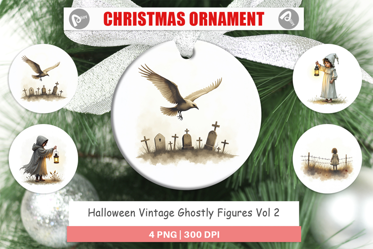 Halloween Vintage Ghosts Ornament