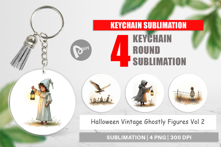 Halloween Vintage Ghosts Keychain