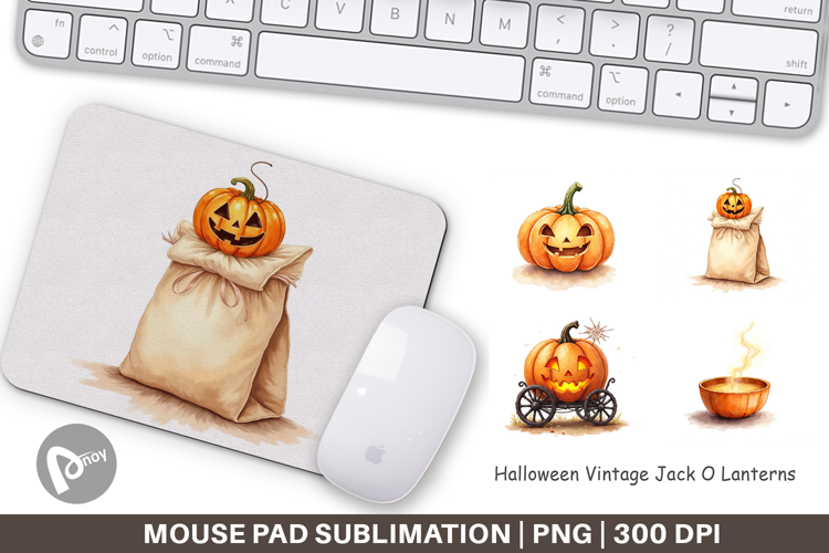Halloween Vintage Lanterns Mouse Pad
