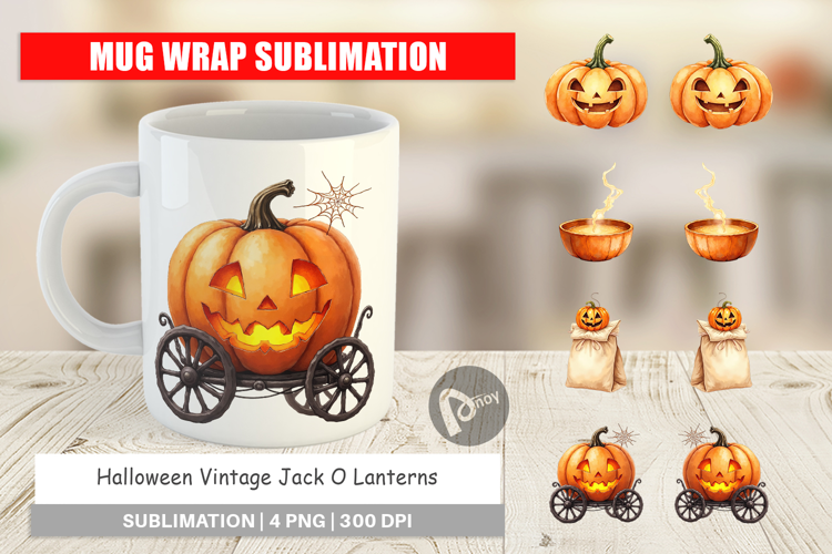 Halloween Vintage Lanterns Mug Wrap