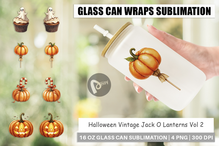 Halloween Vintage Lanterns Glass Can