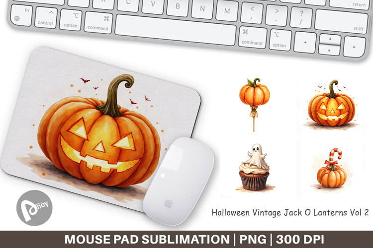 Halloween Vintage Lanterns Mouse Pad