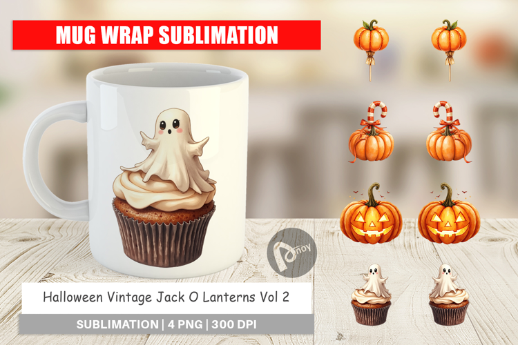 Halloween Vintage Lanterns Mug Wrap