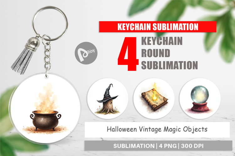 Halloween Vintage Objects Keychain