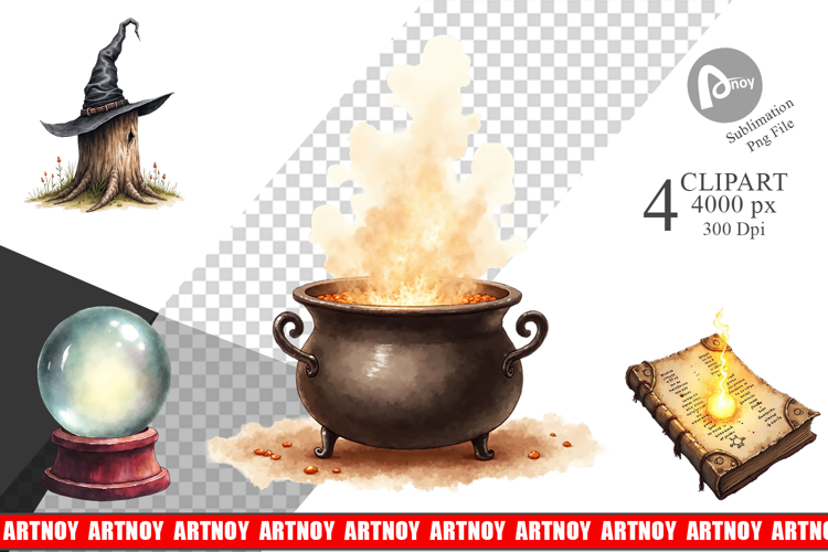 Halloween Vintage Objects Clipart