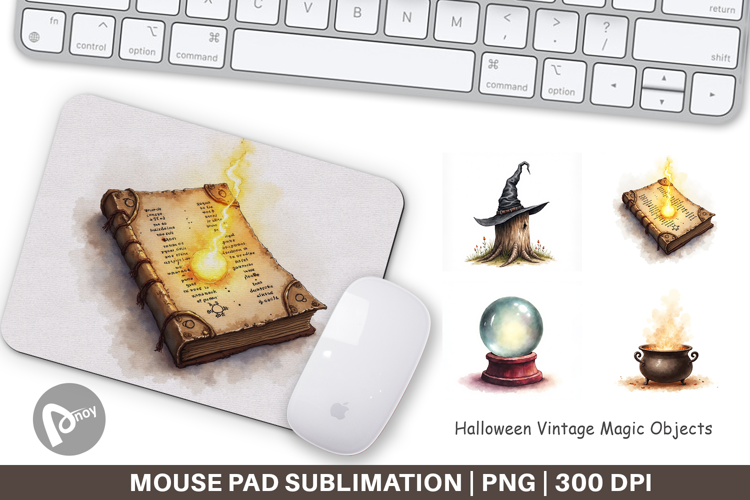 Halloween Vintage Objects Mouse Pad