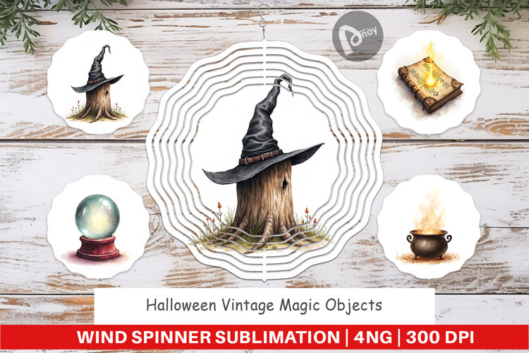 Halloween Vintage Objects Wind Spinner example image 1