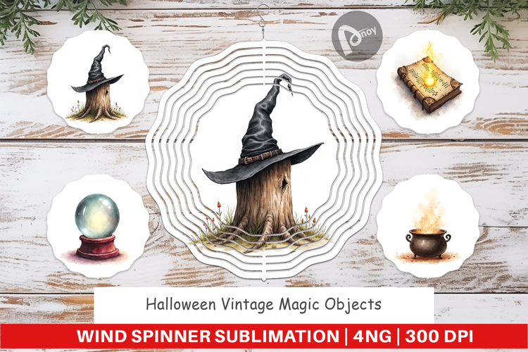 Halloween Vintage Objects Wind Spinner