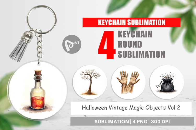 Halloween Vintage Objects Keychain