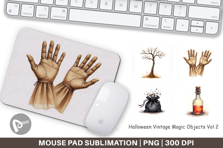 Halloween Vintage Objects Mouse Pad