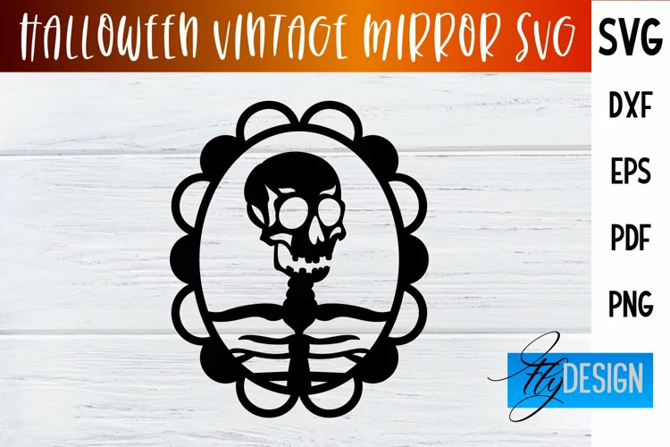Halloween Vintage Skeleton Frames SVG|Vintage Mirror Design