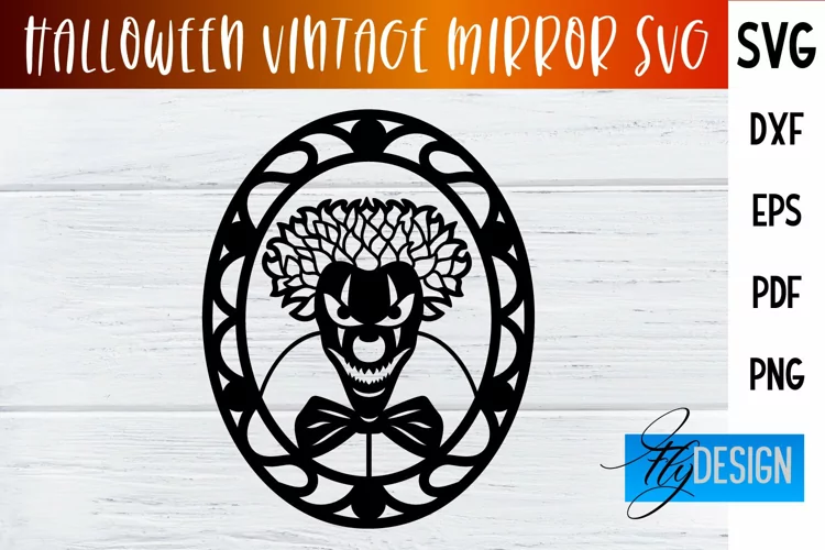 Halloween Vintage Clown SVG|Halloween Vintage Mirror Design