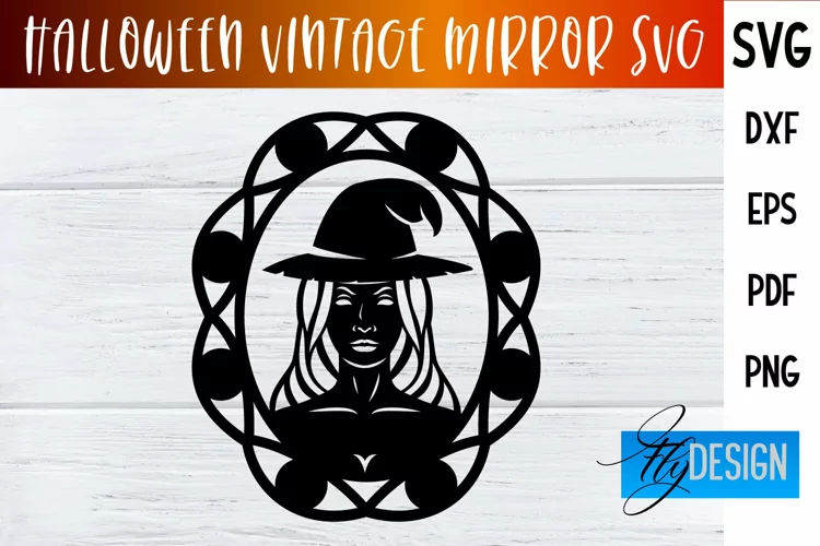 Halloween Vintage Witch Frames SVG|Vintage Mirror Design