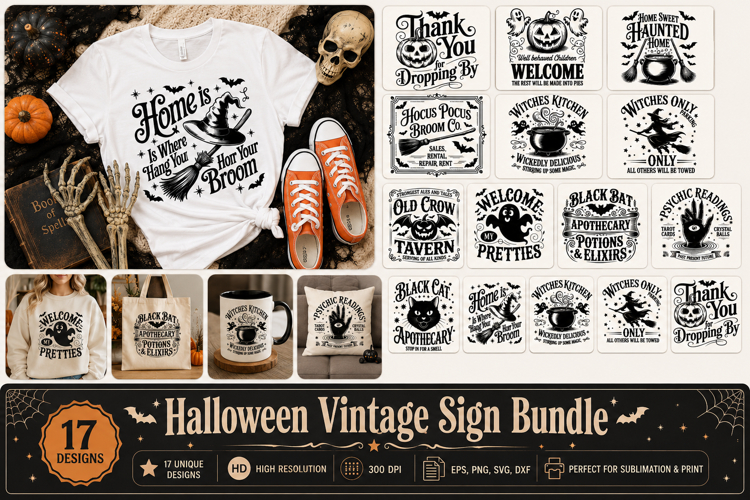 Halloween Vintage Sign Bundle