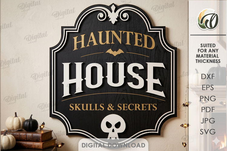 Halloween Vintage Sign Laser Cut. Halloween Wall Decor SVG