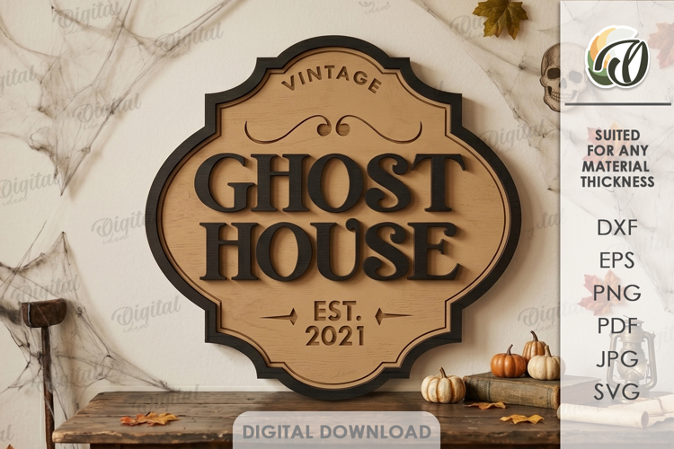 Halloween Vintage Sign Laser Cut. Halloween Wall Decor SVG