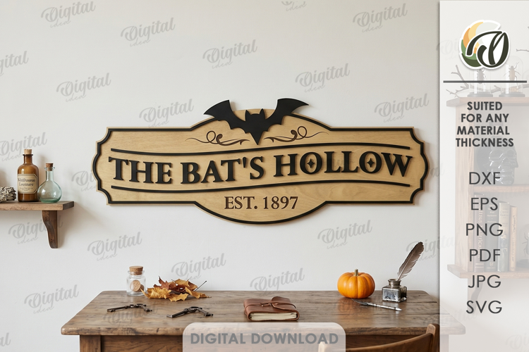 Halloween Vintage Sign Laser Cut. Halloween Wall Decor SVG