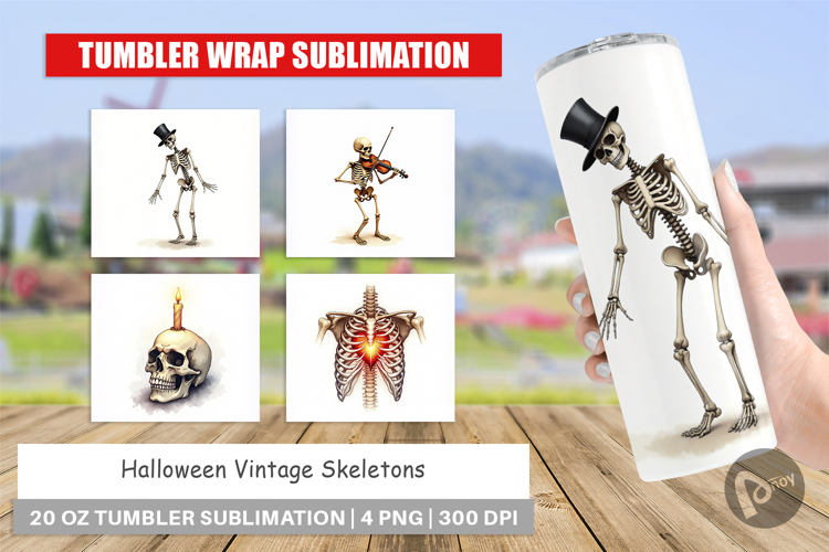 Halloween Vintage Skeletons Tumbler