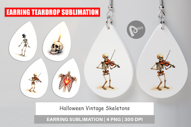 Halloween Vintage Skeletons Earring