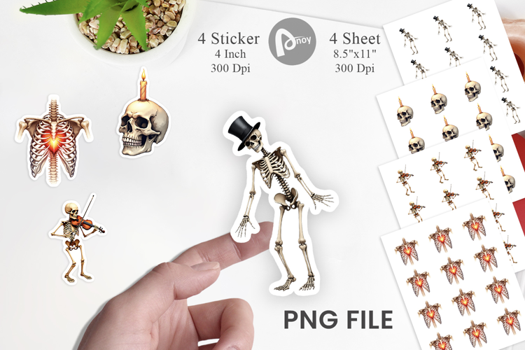 Halloween Vintage Skeletons Sticker