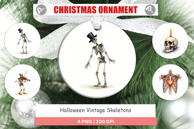 Halloween Vintage Skeletons Ornament