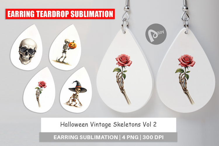 Halloween Vintage Skeletons Earring
